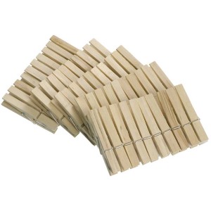 Wenko Mollette da bucato in legno FSC®, 50 pezzi, per stendibiancheria.