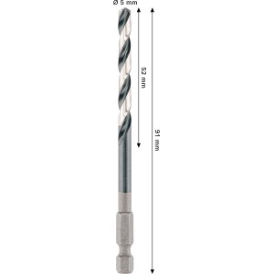 Punta elicoidale Bosch Pro Metal HSS-G, diametro 5 mm, per lavorazione metalli.