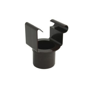 Raccordo marrone per grondaia rettangolare Marley RG 70/53 per drenaggio del tetto.
