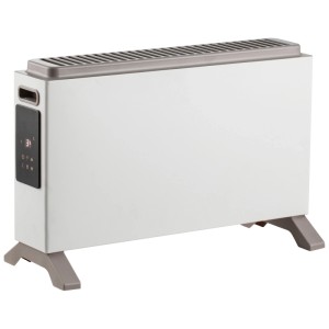 Convecteur Emerio blanc avec écran digital et poignées, 2000 W.