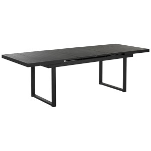 Schwarzer, ausziehbarer Beliani Gartentisch Valcanetto aus Aluminium.