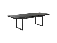 Beliani Gartentisch Valcanetto Aluminium Schwarz (HxBxT) 84 x 90 x 180-240 cm