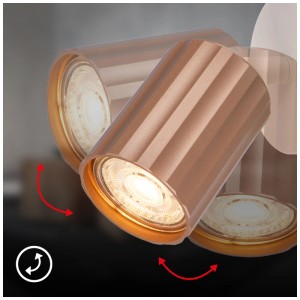 Faretto Briloner Skaft color moka, orientabile per illuminazione flessibile.