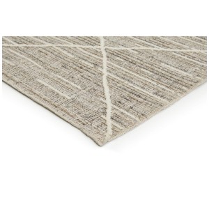 Tapis Luxor Living Crosby, gris-brun, 80x150 cm, à poils courts avec motif géométrique.