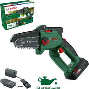 Élagueuse à batterie Bosch EasyChain 18V-15-7 avec batterie et chargeur.