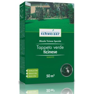 Paquet de graines de gazon "Miscela ticinese speciale" pour une pelouse résistante à la chaleur et adaptée au climat.