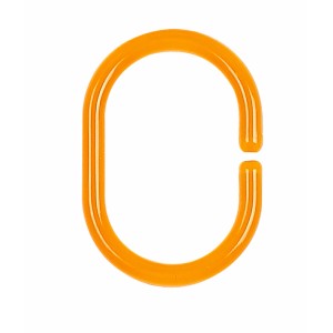 Spirella Duschvorhangring C-Minor, orange, aus Kunststoff für Duschstangen.