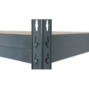 Dettaglio: Scaffale per carichi pesanti color antracite con sistema a incastro di Ar Shelving, Rivet S.
