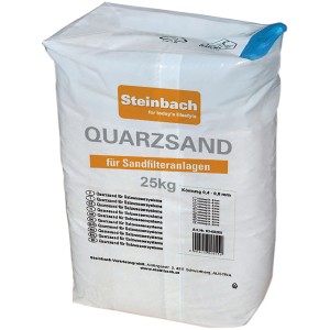 Sac de sable de filtration au quartz Steinbach, 25 kg, granulométrie 0,7-1,2 mm, pour systèmes de filtration à sable.