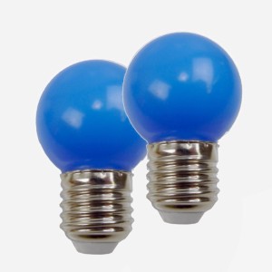 Set di 2 lampade LED E27 blu Easy-Connect per catene luminose.