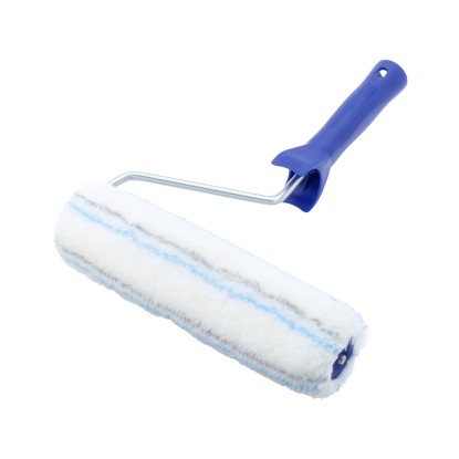 LUX-TOOLS Rullo acrilico imbottito 2K manico morbido Nero Blu 25 cm