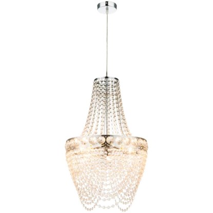 Globo Lampadario Stromboli E27 metallo Cromato Ø 38 cm / altezza 150 cm