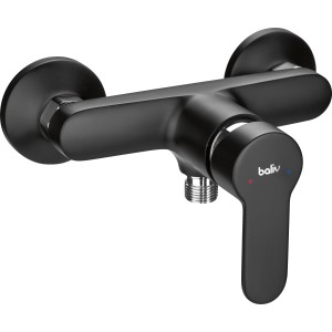 Mitigeur de douche baliv DU-5891, noir mat, robinet mélangeur monocommande pour douche.