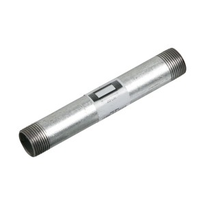 Nipplo per tubo zincato, lunghezza 200 mm, con filettatura esterna per pompe e impianti idrici domestici.