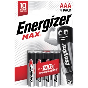Piles Energizer Max+ PowerSeal AAA, lot de 4. Piles alcalines pour appareils à forte consommation.