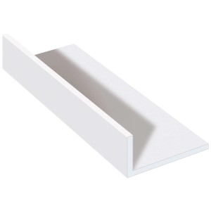 Profilé d'angle rigide Roro en PVC blanc, 150x2x4 cm, pour fenêtres en plastique et protection des bords.