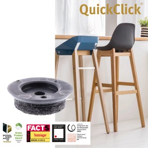 Wagner QuickClick Slim Ultrasoft, patins de rechange, Ø 25mm, marron, lot de 8. Patins pour meubles pour sols délicats.