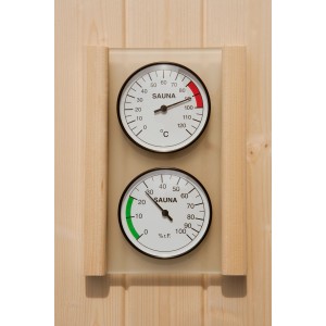 Set hygromètre et thermomètre Weka pour sauna, pour contrôler la température et l'humidité.