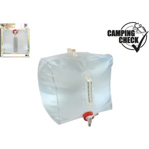 Tanica acqua pieghevole Happy People da 10 l, ideale per campeggio e attività all'aperto.