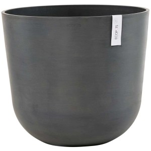 Pot de fleurs Ecopots Oslo gris foncé, Ø 55 cm, hauteur 47,9 cm. Résistant au gel et aux UV.