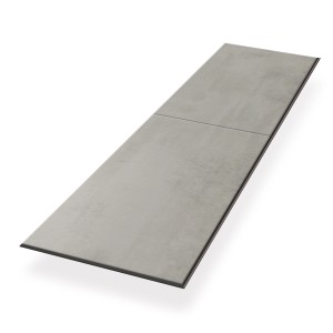 Sol design Egger Aquadura+ Chromix Argent, revêtement de sol vinyle aspect béton gris.