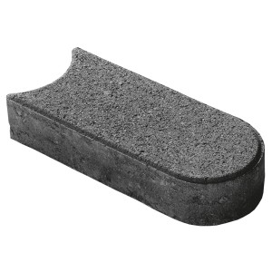 Mini bordo per aiuole antracite in cemento, 24x10x4,5 cm, per bordure di prati e aiuole.