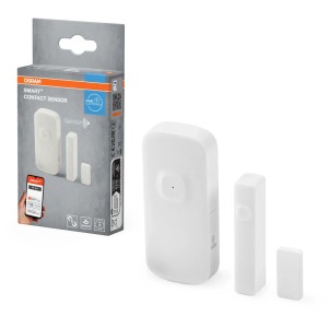 Capteur de contact WiFi Osram Smart+, blanc, pour la sécurité de la maison intelligente sur fenêtres et portes.