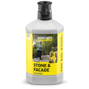 Kärcher Nettoyant pierres et façades 3en1, bouteille de 1 litre. Détergent pour pierre, façade et terrasse.