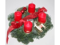 Adventskranz mit 4 Kerzen Rot Ø 25 cm