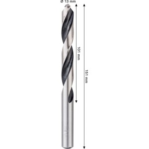 Foret hélicoïdal métal HSS Bosch, diamètre 13 mm, pour perçage précis dans le métal.