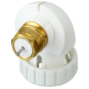 Adaptateur d'angle Danfoss pour tête thermostatique, raccord à bride pour installation de chauffage.