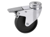 Doerner + Helmer Lenkrolle mit Feststeller Stahl verzinkt Ø 5 cm / Höhe 6,6 cm