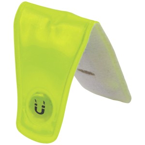 Lumière LED jaune Abus Lumino EasyMagnet pour vélos, avec fermeture magnétique.