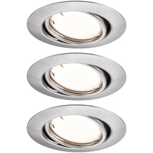 Kit de spots encastrables LED Paulmann, 3 lampes Smart Home rondes, dimmables, blanc chaud.