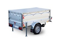 Stema Anhänger Basic 1000 inkl. Bordwandaufsatz, Abstellstützen und Flachplane