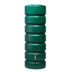 Serbatoio acqua Garantia Classico 650 l verde scuro con raccordo filettato e protezione antivento.