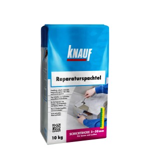 Sacco di stucco riparatore Knauf da 10 kg, adatto per lavori di livellamento interni ed esterni.