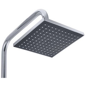 Système de douche chromé Diaqua Iason avec douche de tête carrée, hauteur 125 cm.