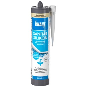 Knauf Sanitär-Silikon, Bahamabeige, 300ml Kartusche für Bad & Sanitär, schützt vor Schimmel.