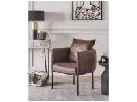 Beliani Fauteuil  Malmos simili cuir Marron foncé