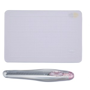 NT Cutter Set AM350P Rose avec cutter iA-200SP et tapis de coupe 10x15 cm.