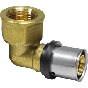 Raccordo a pressare in ottone, 20 mm x Rp 1/2 pollice, per installazione acqua potabile e riscaldamento.