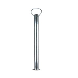 Unitec gamba di supporto, lunga 600 mm, per rimorchi auto. Supporto robusto con maniglia.