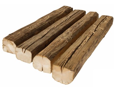 Falsi puntoni in legno invecchiato 100 x 10 - 14 x 12 cm