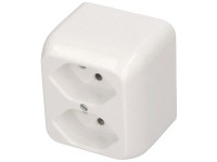 AP-Steckdose Mica Weiss 2xT13 AP-Steckdose Mica Weiss 2xT13