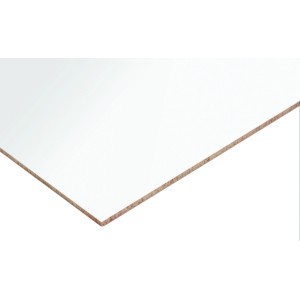 Panneau MDF blanc (3 mm) pour meubles et étagères. Revêtu sur une face.