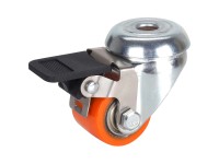 Doerner + Helmer Schwerlast-Lenkrolle mit Bremse Orange Ø 3,5 cm