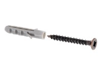 Schrauben- und Dübel-Set Stahl brüniert 3 x 25 mm