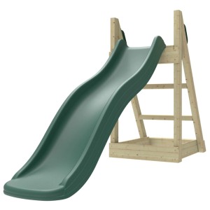 Scivolo verde OutdoorToys Grizzly 175cm con scala in legno per il giardino.