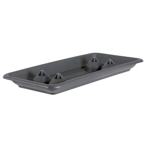 Sottovaso antracite per fioriera Plato, 28x59 cm, adatto per fioriere Geli.